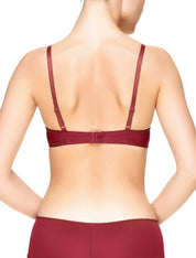 Lauma, Dark Red Moulded Push Up Bra, On Model Back, 61J35