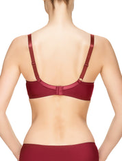 Lauma, Dark Red Half-padded Bra, On Model Back, 61J40