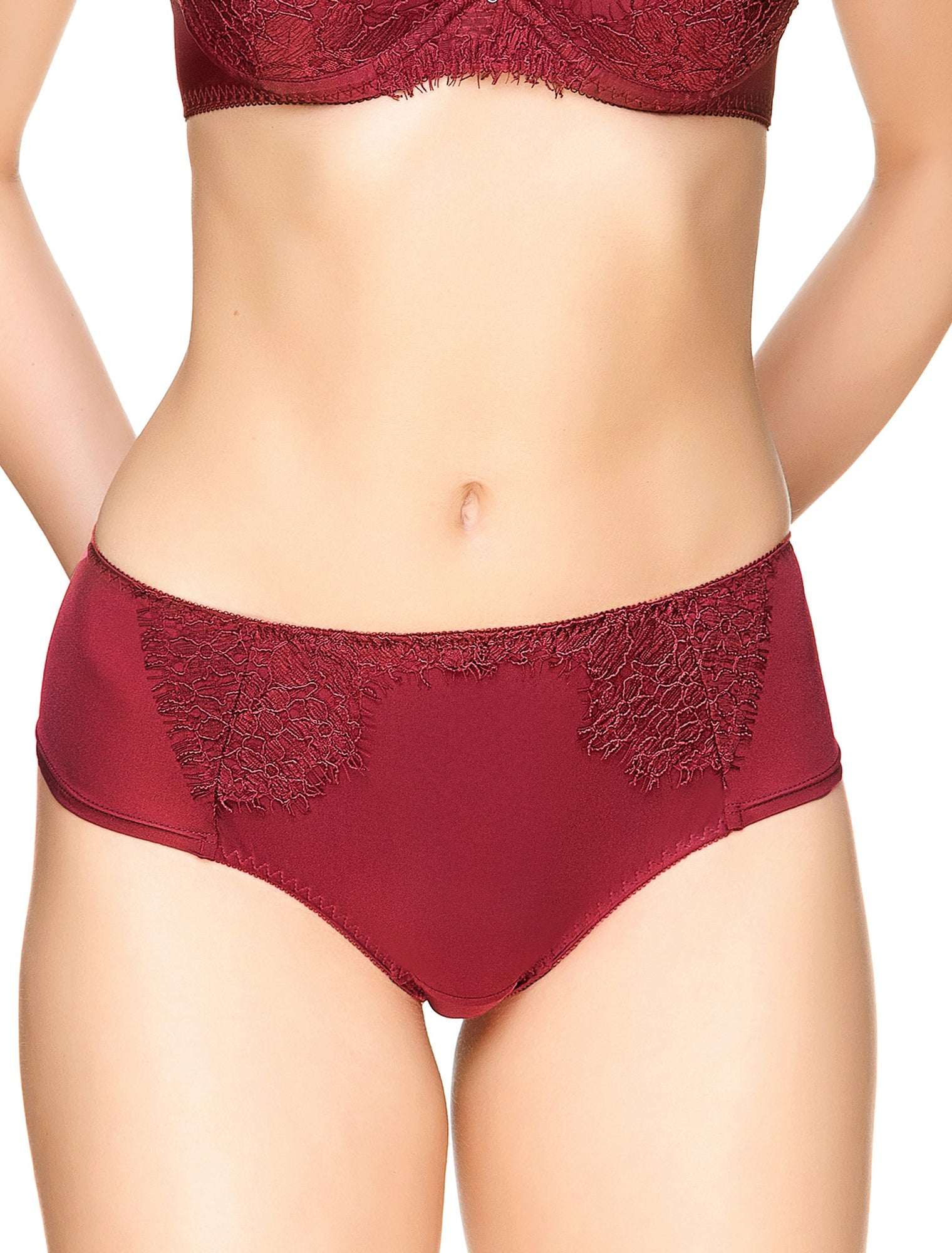 Lauma, Dark Red Shorts Panties, On Model Front, 61J70