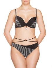 Lauma, Black Swimwear Bikini Top, On Model Front, 62H35