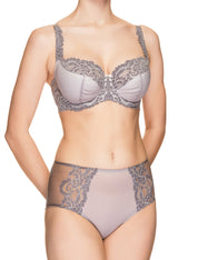 Lauma, Grey Non-padded Lace Bra, On Model Front, 64H20