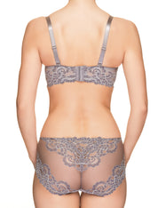 Lauma, Grey Lace Balconette Bra, On Model Back, 64H30