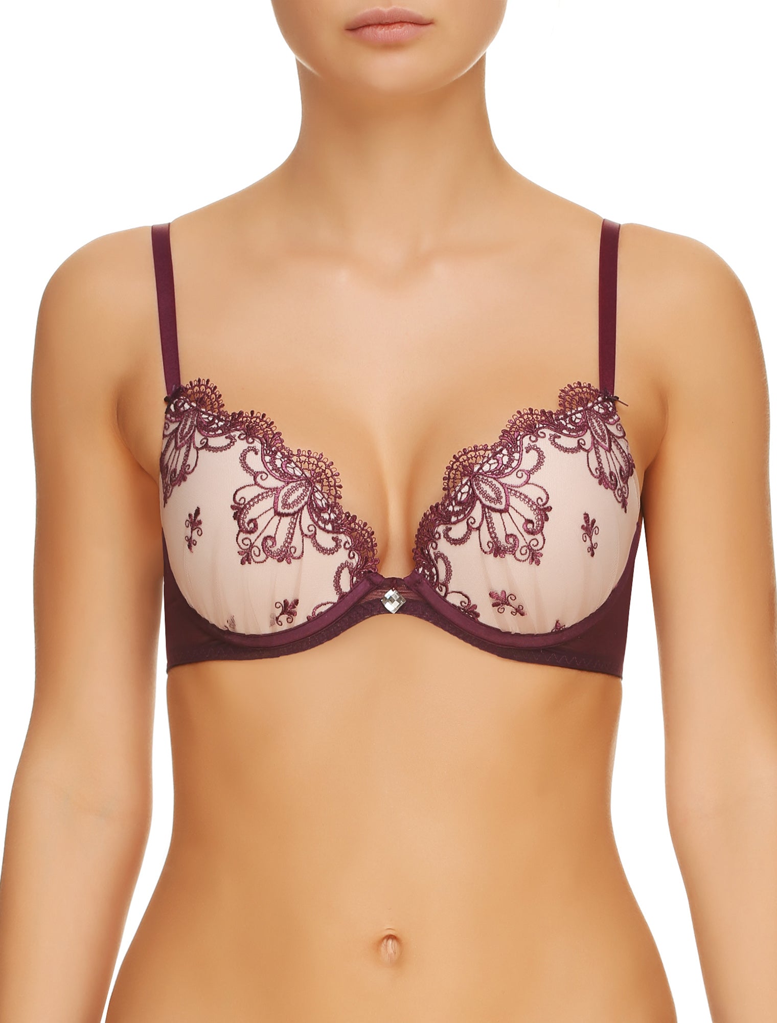 Lauma, Violet Push Up Bra, On Model Front, 65G35