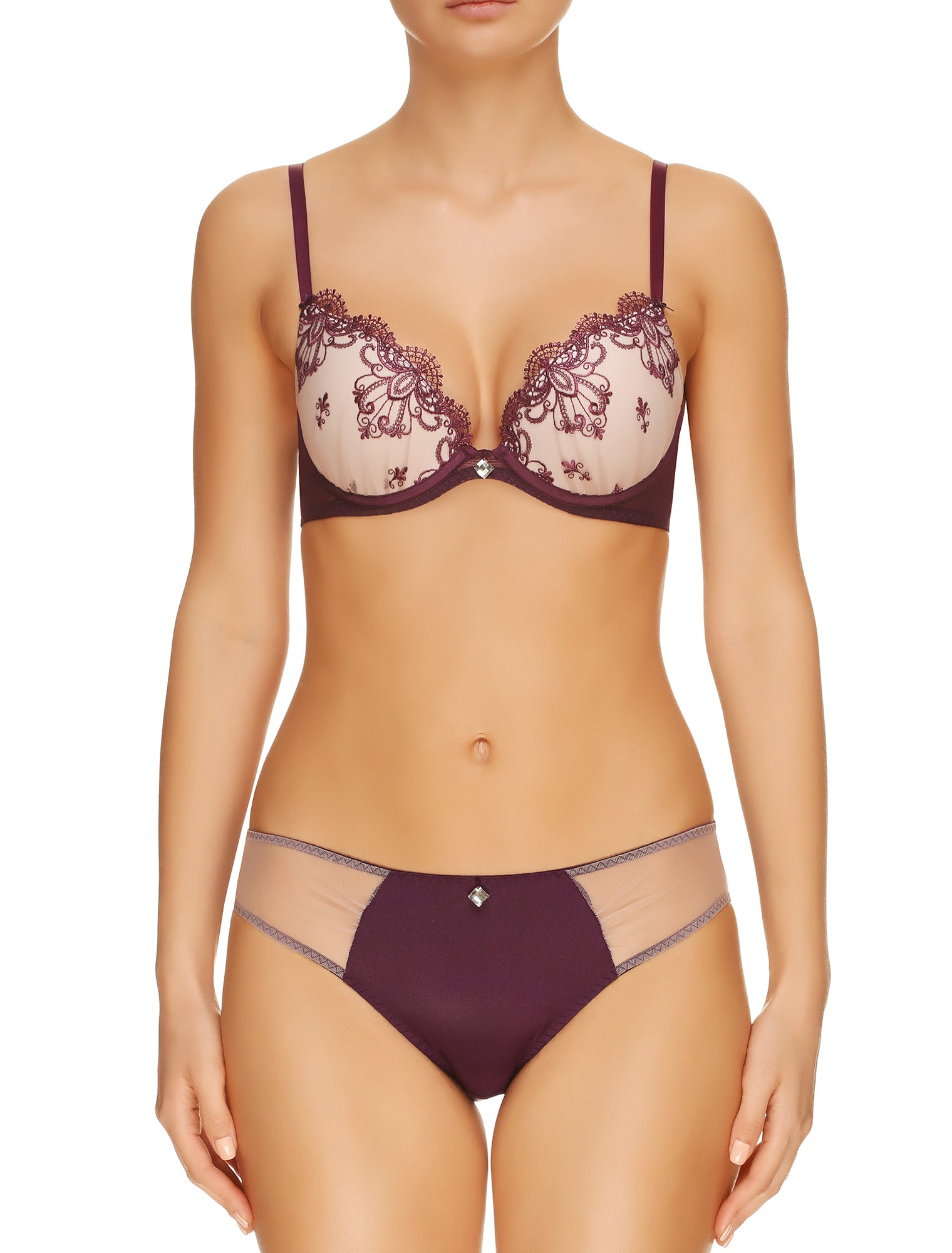 Lauma, Violet Push Up Bra, On Model Front, 65G35