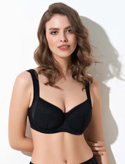 Lauma, Black Side Support Bra, On Model Front, 66A20