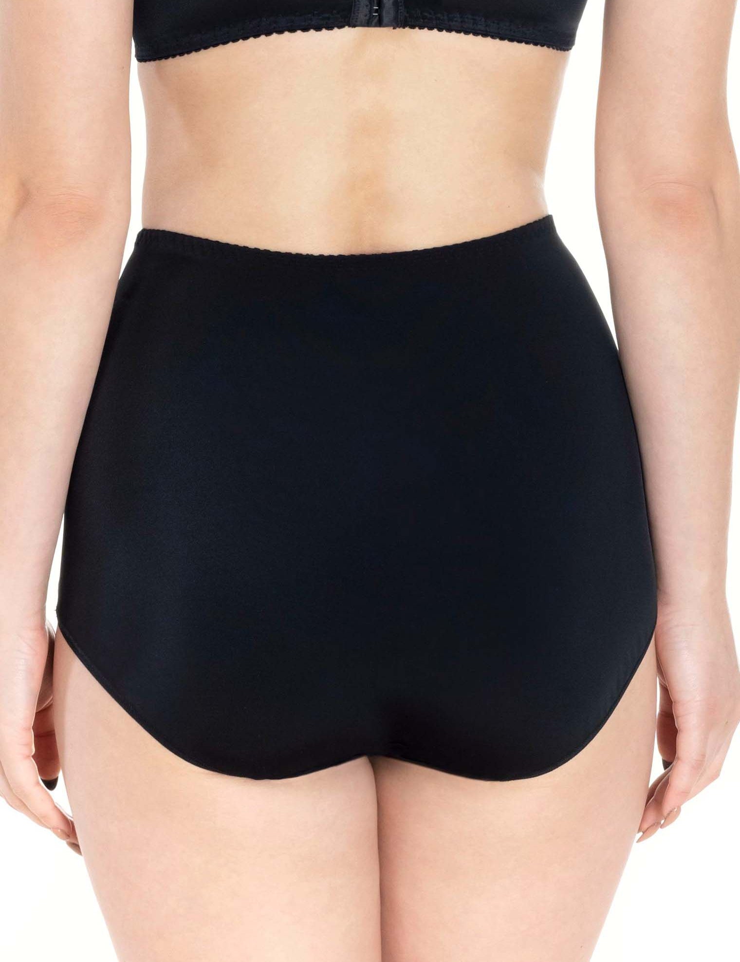 Lauma, Black High Waist Full Briefs, On Model Back, 66A52