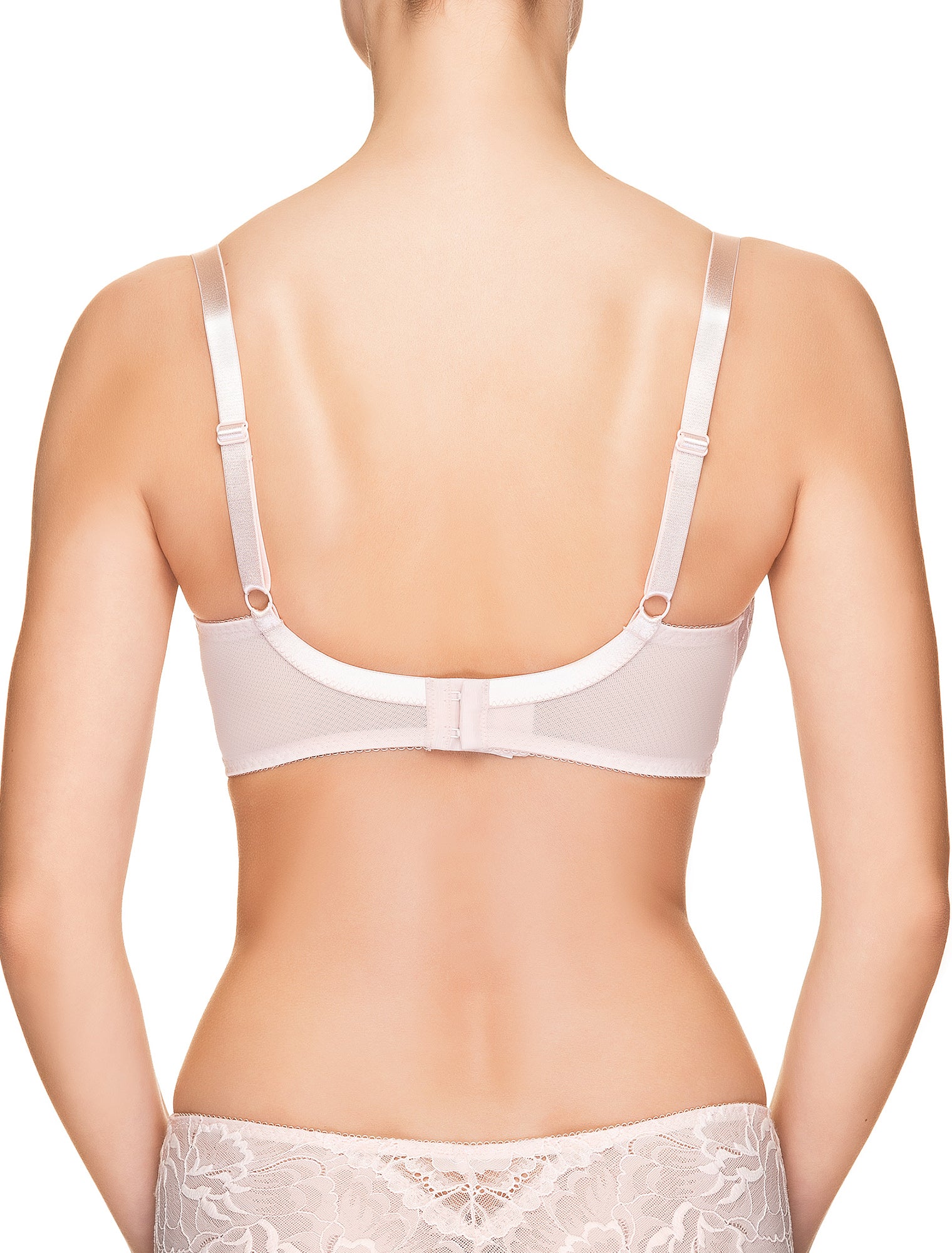 Lauma, Light Pink Underwired Lace Soft-cup Bra, On Model Back, 66H20