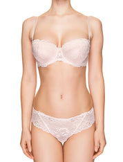 Lauma, Light Pink Lace Balconette Bra, On Model Front, 66H30