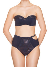 Lauma, Blue Bandeau Bikini Top, On Model Front, 70H30