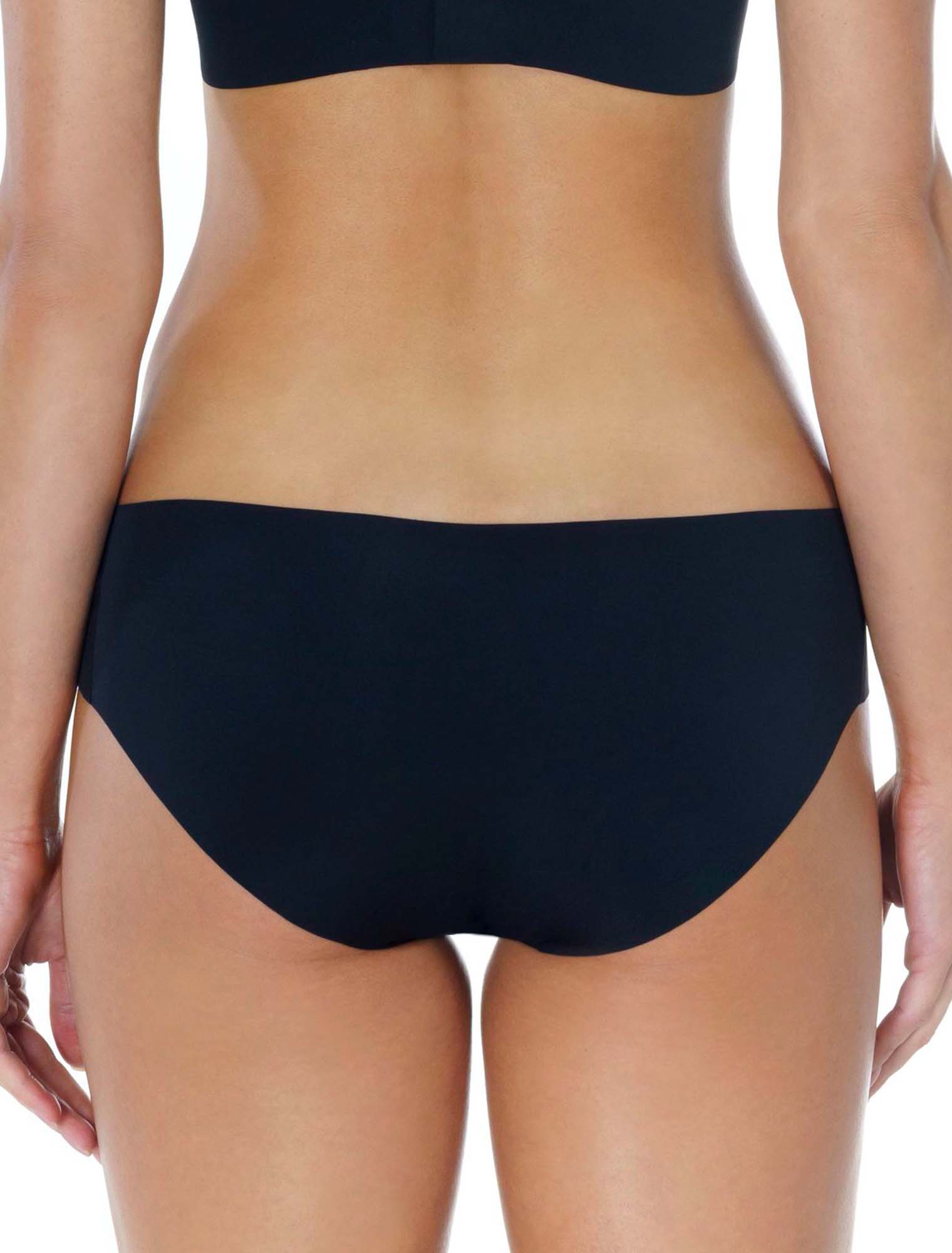 Lauma, Black Low Waist Seamless Panties, On Model Back, 71D53