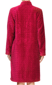 Lauma, Dark Red Fleece Robe, On Model Back, 72D74