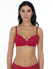 Lauma, Red Push Up Bra, On Model Front, 72F10