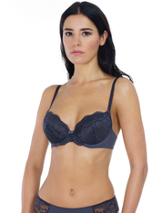 Lauma, Dark Grey Push Up Bra, On Model Front, 72F10