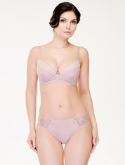 Lauma, Light Pink Mid Waist Panties, On Model Front, 72F50