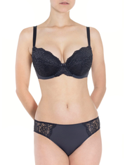 Lauma, Dark Grey Mid Waist Panties, On Model Front, 72F50