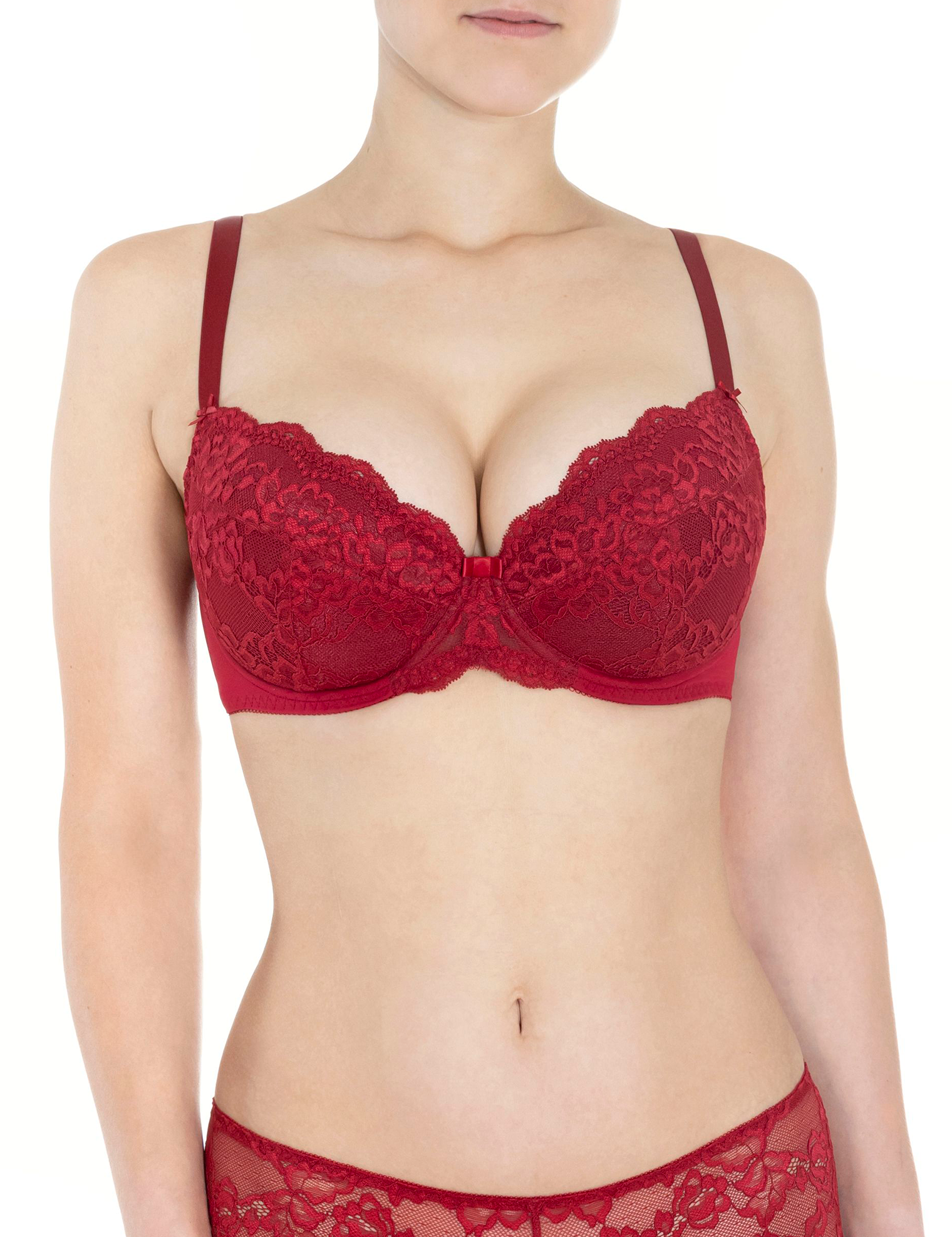 Lauma, Red Push-up Bra, On Model Front, 72F16