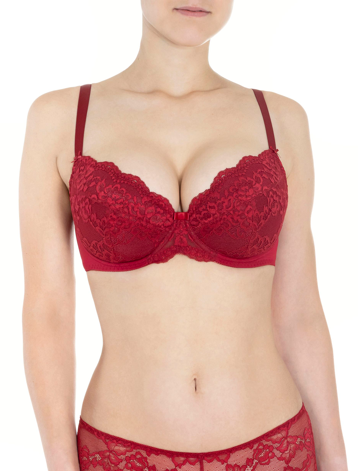 Lauma, Red Push-up Bra, On Model Front, 72F16