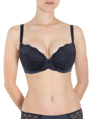 Lauma, Dark Grey Push-up Bra, On Model Front, 72F16