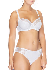 Lauma, White Mid Waist Panties, On Model Front, 72F50