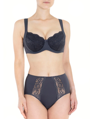 Lauma, Dark Grey High Waist Panties, On Model Front, 72F51