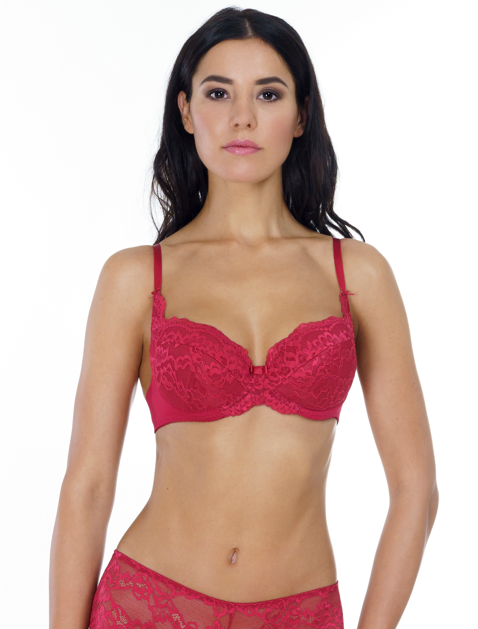 Lauma, Red Push-up Bra, On Model Front, 72F31