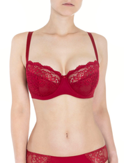 Lauma, Red Half-padded Bra, On Model Front, 72F40