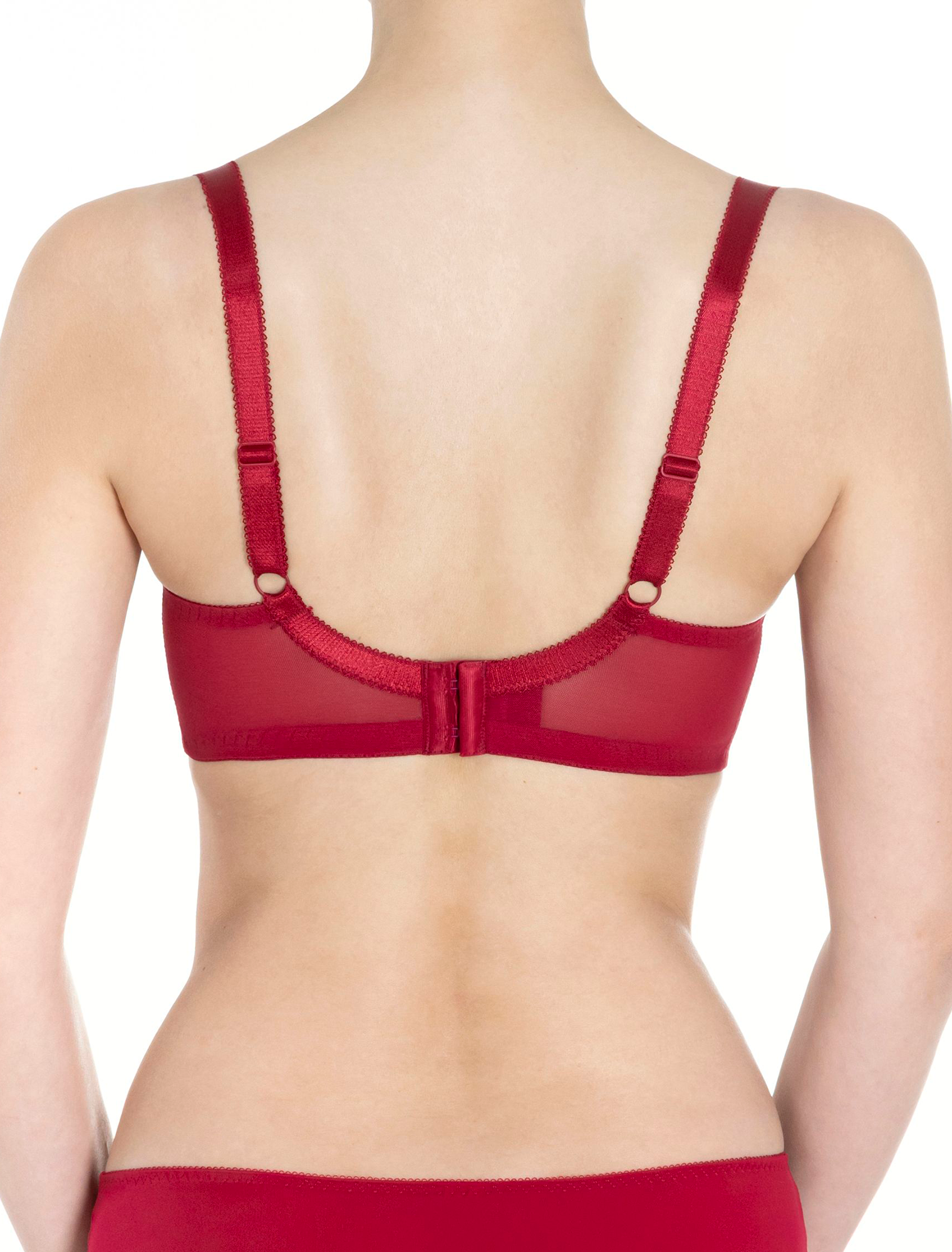 Lauma, Red Half-padded Bra, On Model Back, 72F40