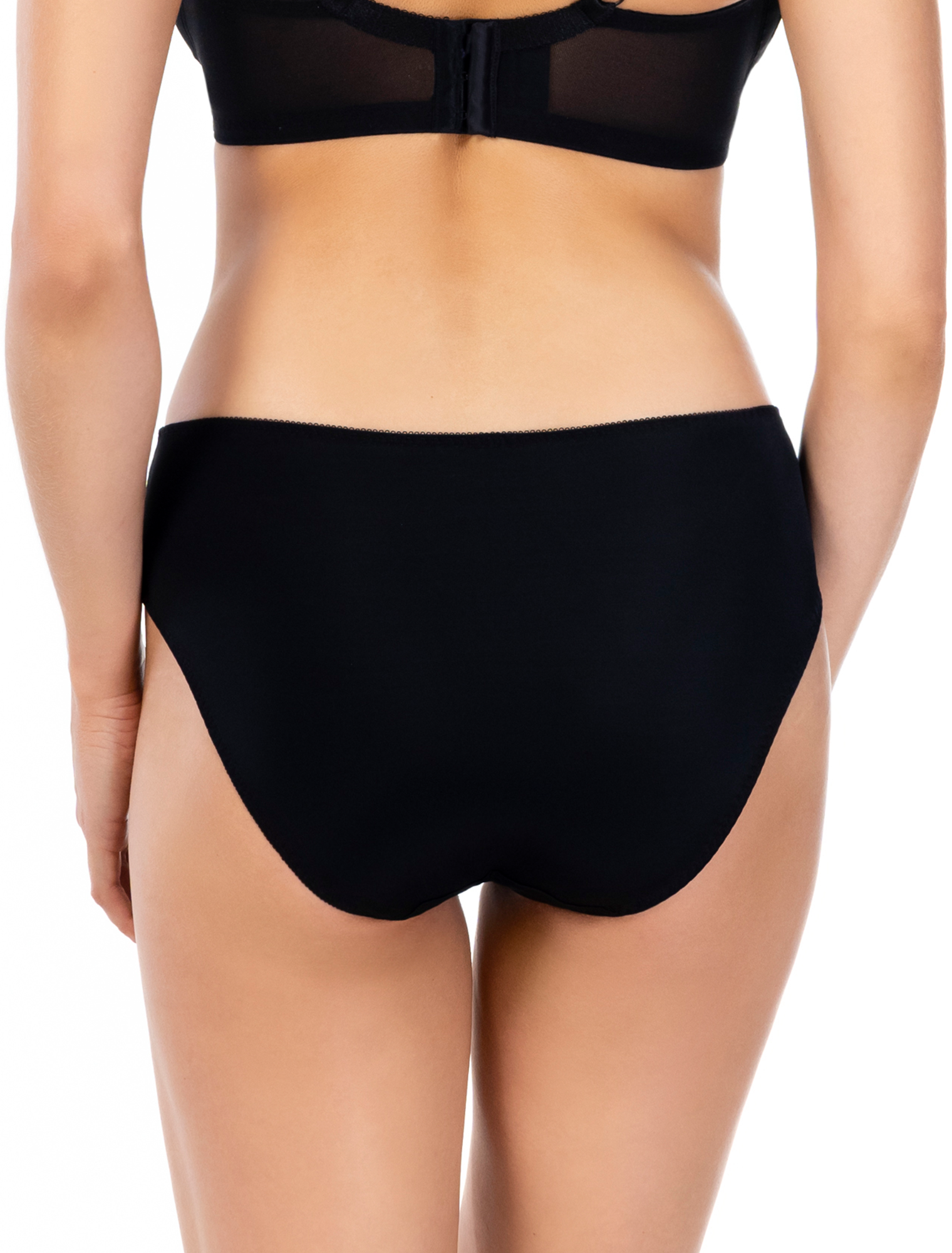 Lauma, Black Mid Waist Panties, On Model Back, 72F50