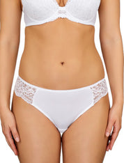 Lauma, White String Tanga Briefs, On Model Front, 72F60