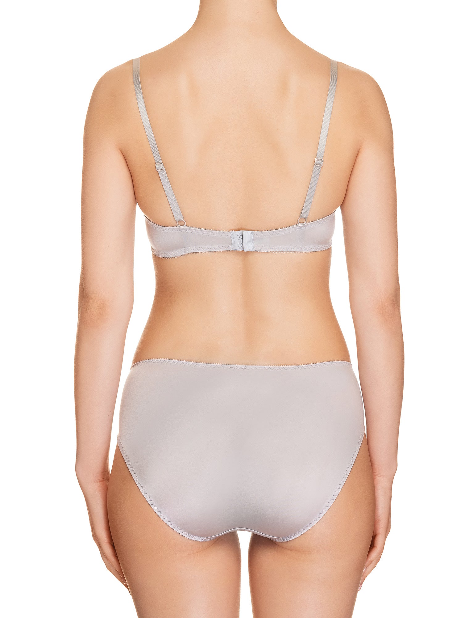 Lauma, Grey Plunge Push Up Bra, On Model Back, 73H10