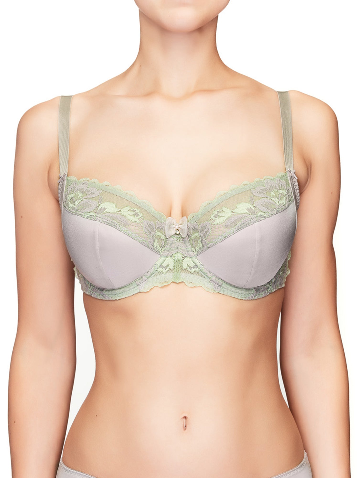 Lauma, Gray Non-padded Bra, On Model Front, 73H20