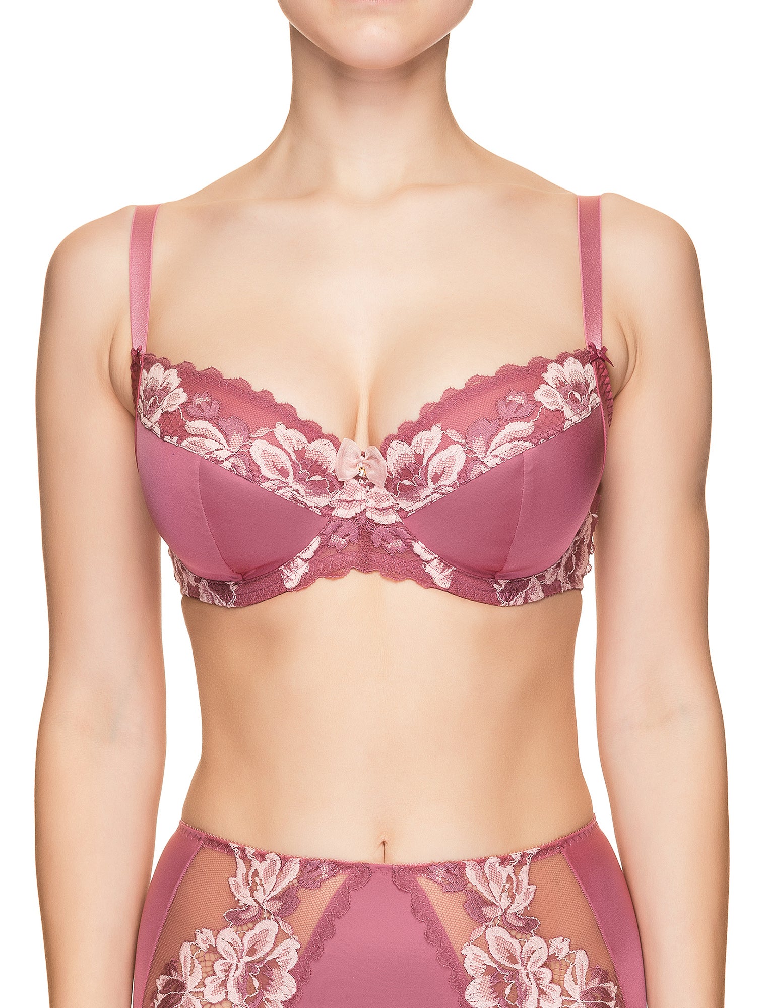 Lauma, Pink Non-padded Bra, On Model Front, 73H20