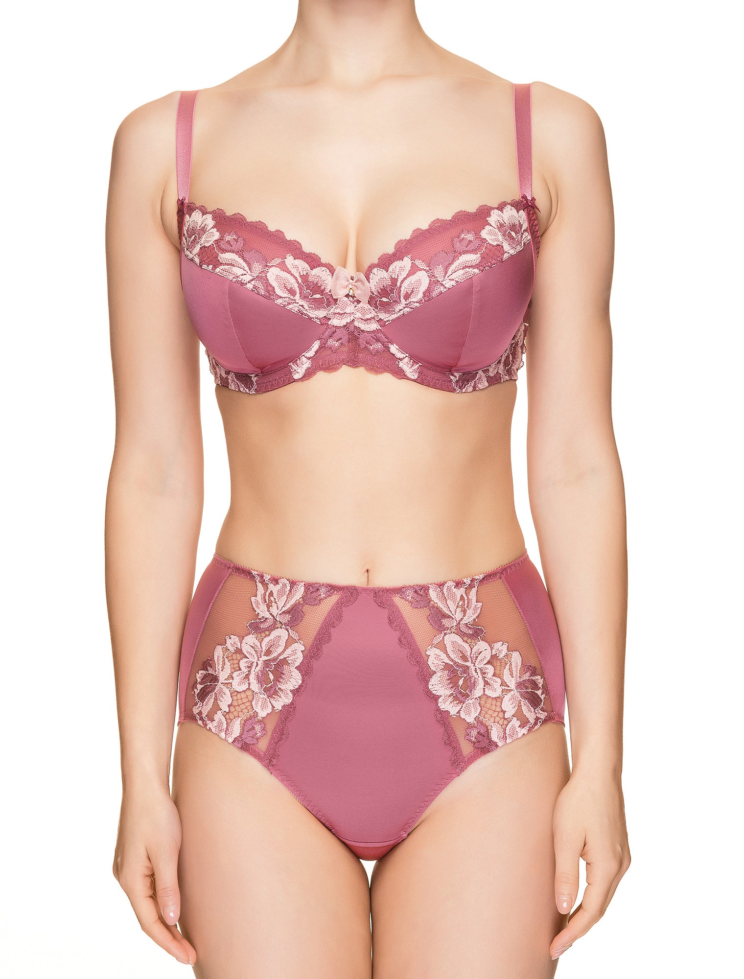Lauma, Pink Non-padded Bra, On Model Front, 73H20