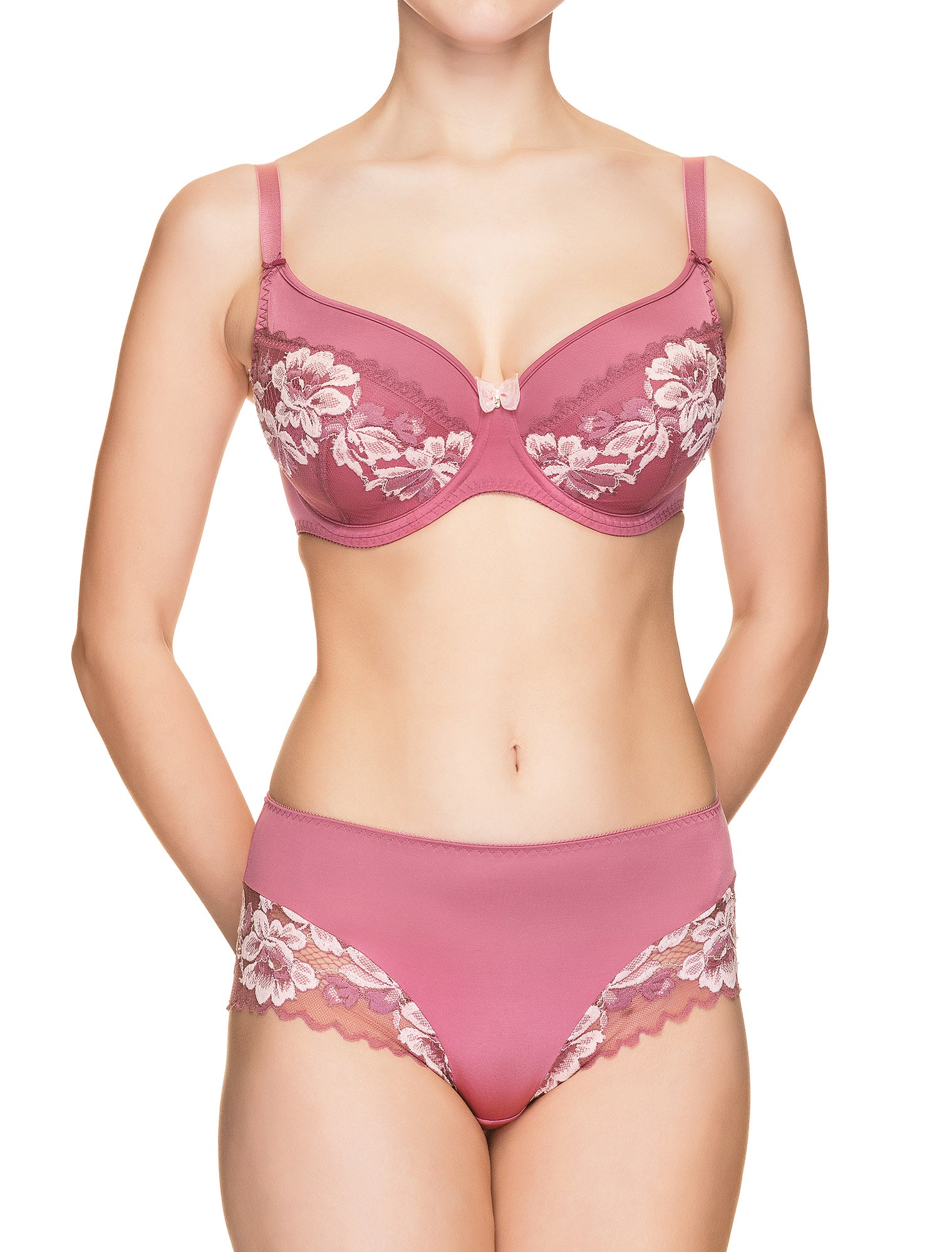 Lauma, Pink Half Padded Bra, On Model Front, 73H40