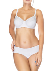 Lauma, White Uderwired Non-padded Cotton Nursing Bra, On Model Front, 75A20