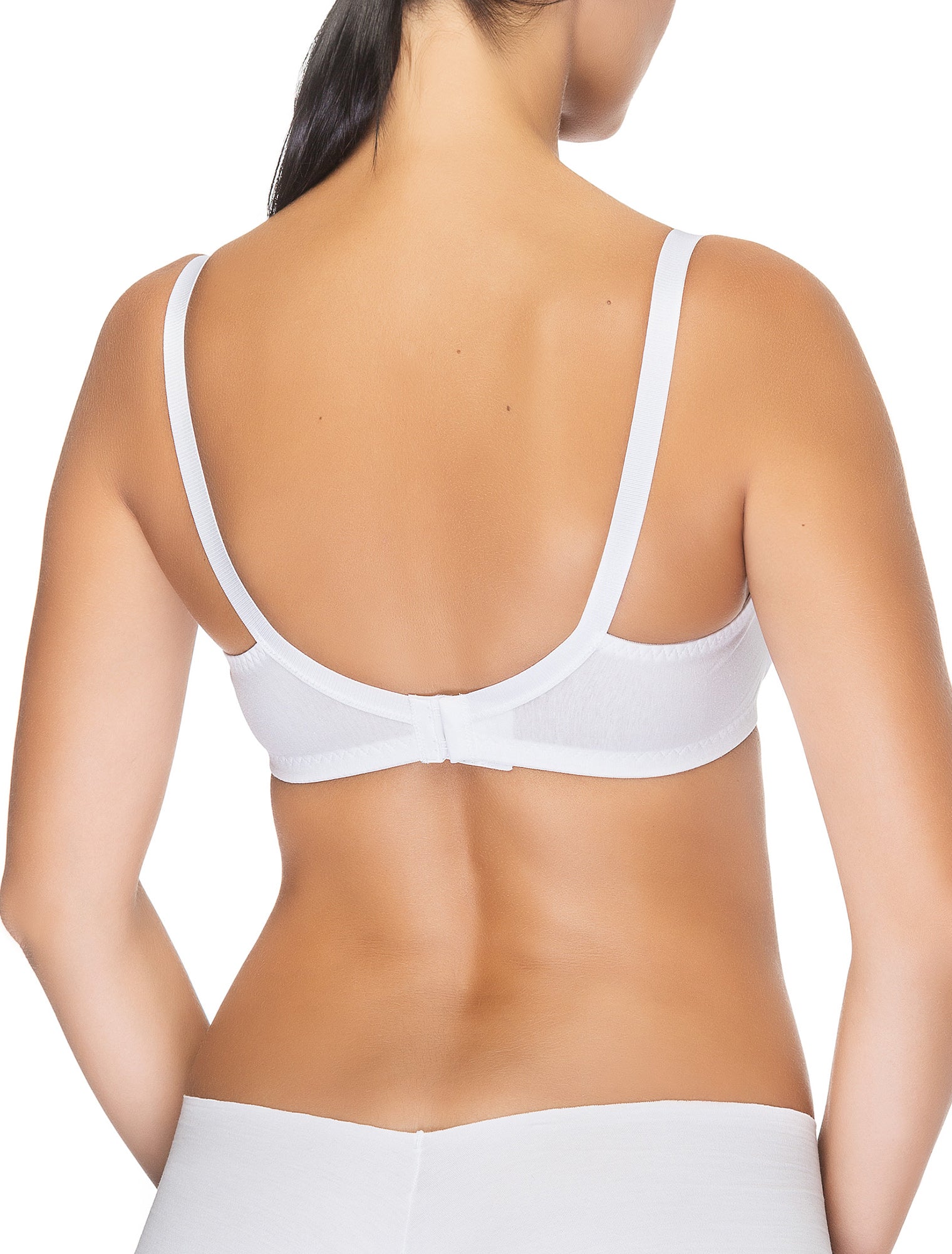 Lauma, White Uderwired Non-padded Cotton Nursing Bra, On Model Back, 75A20