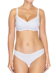 Lauma, White Low Waist Panties, On Model Front, 15B59
