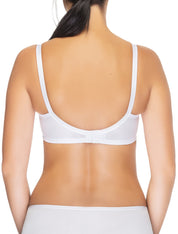 Lauma, White Wireless Padded Cotton Nursing Bra, On Model Back, 75A40