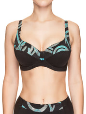 Lauma, Black Swimwear Bikini Top, On Model Front, 75H20