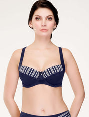 Lauma, Blue Non-padded Bikini Bra, On Model Front, 75J20