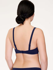 Lauma, Blue Moulded Padded Bikini Bra, On Model Back, 75J30