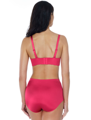 Lauma, Red Seamless Wireless One Piece T-Shirt Bra, On Model Back, 77D30