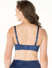 Lauma, Blue Seamless Wireless One Piece T-Shirt Bra, On Model Back, 77D30