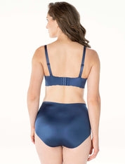 Lauma, Blue Seamless Wireless One Piece T-Shirt Bra, On Model Back, 77D30