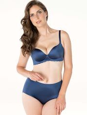 Lauma, Blue Seamless Wireless One Piece T-Shirt Bra, On Model Front, 77D30