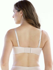 Lauma, Beige Seamless Wireless Balconette Bra, On Model Back, 77D37