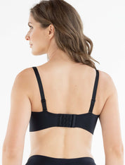 Lauma, Black Seamless Wireless Balconette Bra, On Model Back, 77D37