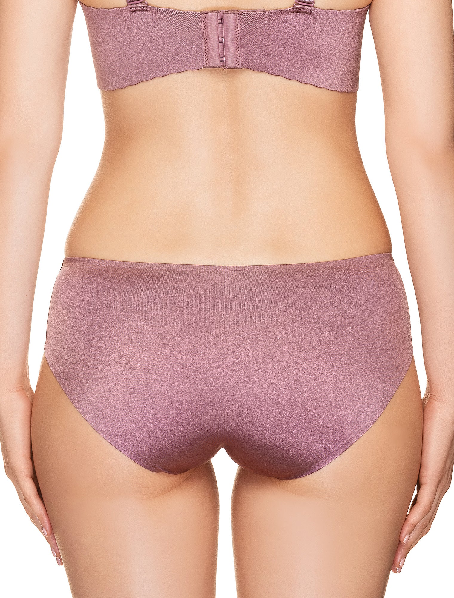 Lauma, Pink Seamless Mid Waist Hipster Panties, On Model Back, 77D53