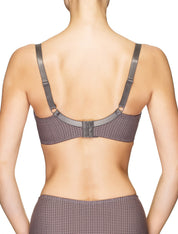 Lauma, Violet Lace And Print Half-padded Bra, On Model Back, 78H40