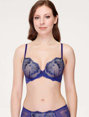 Lauma, Blue Push-up Bra, On Model Front, 79J35